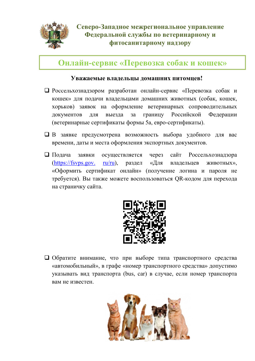 Оформление онлайн-сертификата на некоммерческий вывоз животного за рубеж —  ГБУ ЛО «СББЖ Кингисеппского и Сланцевского районов»